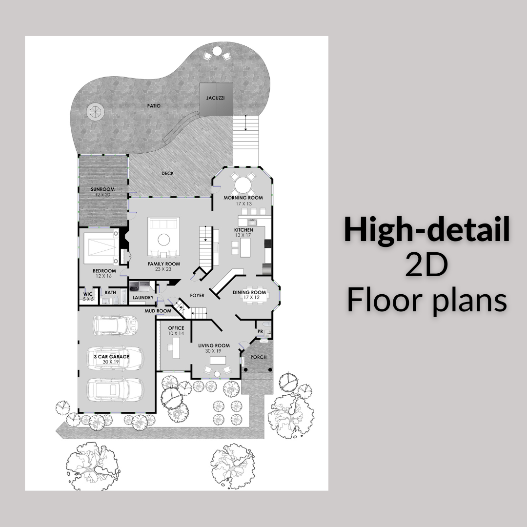 Graphic showing sample of our high-detail 2D floor plans