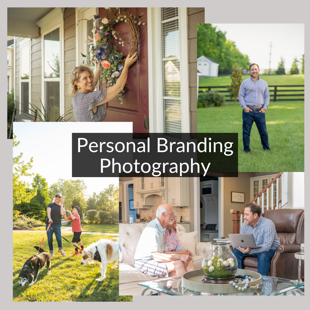 graphic showing collage of 4 personal branding photos
