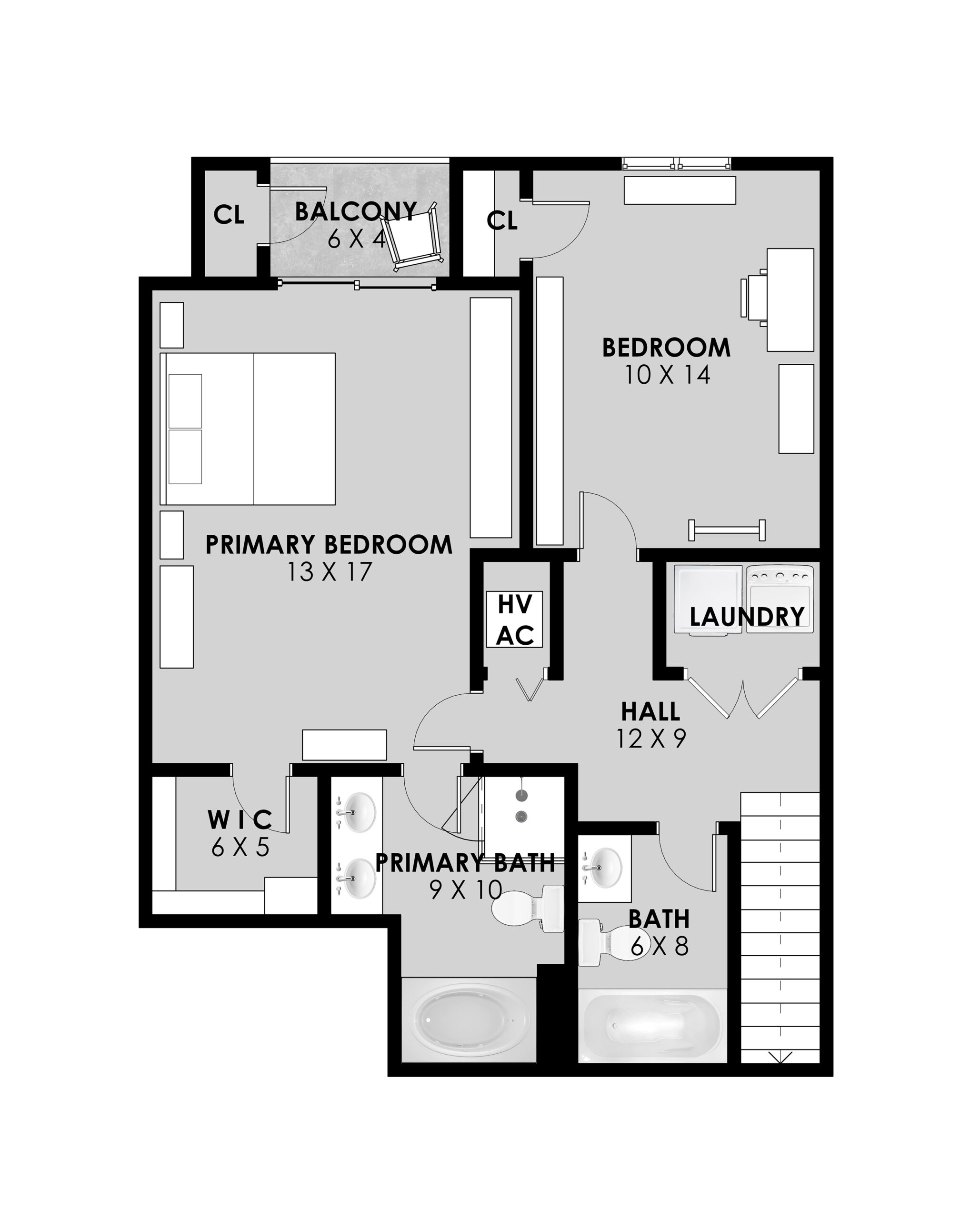 High detail floor plan of 6058 Aster Haven Circle - showing the second floor/upper level. 