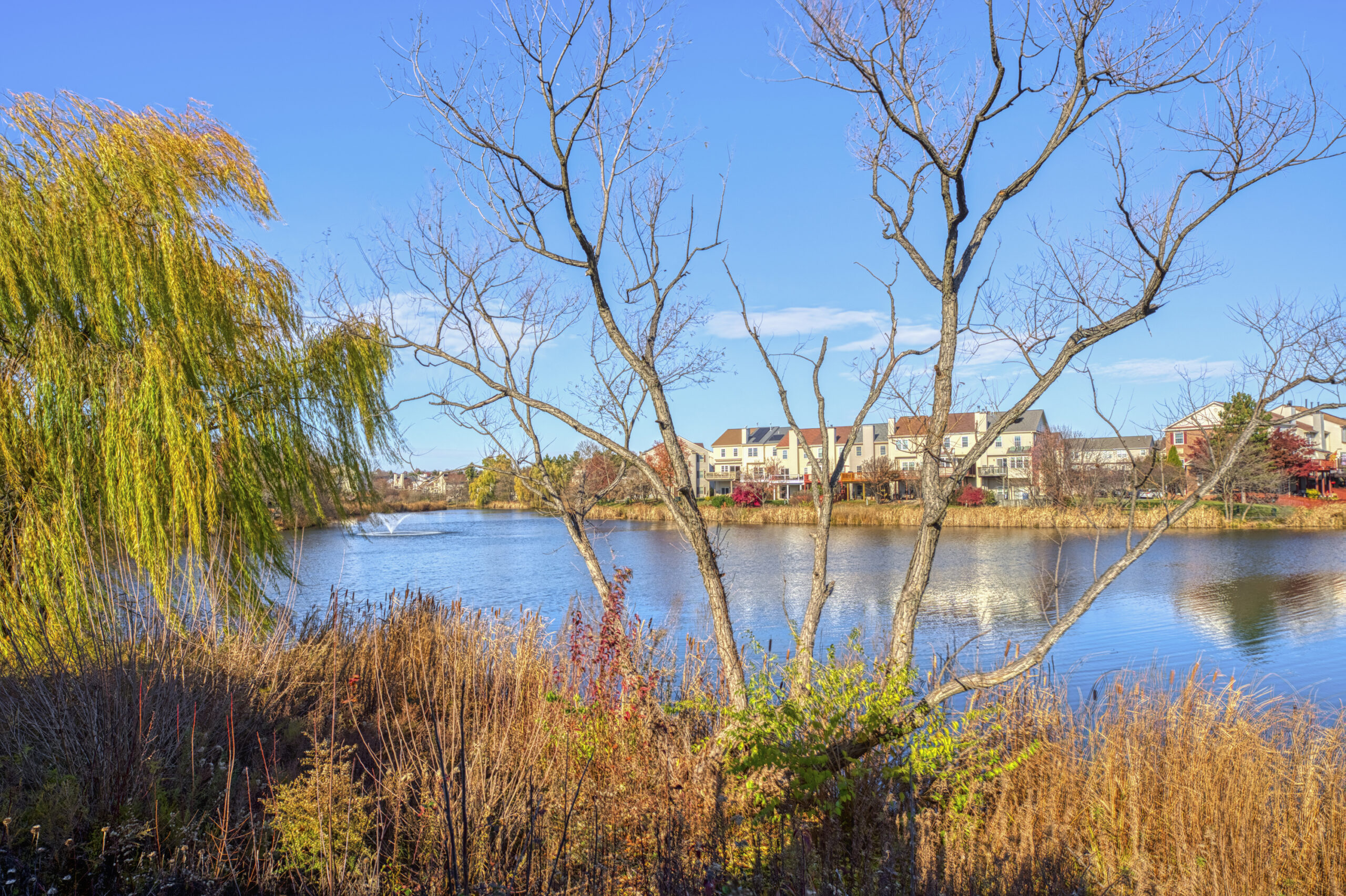 Professional exterior photo of 20588 Cornstalk Ter Unit 101 - Showing the view of the water from the walking path behind the condo building